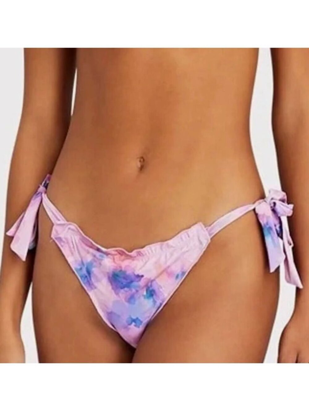 NEW Frankies Bikinis Colby Watercolor Floral Tie Side Bikini Bottom 39110